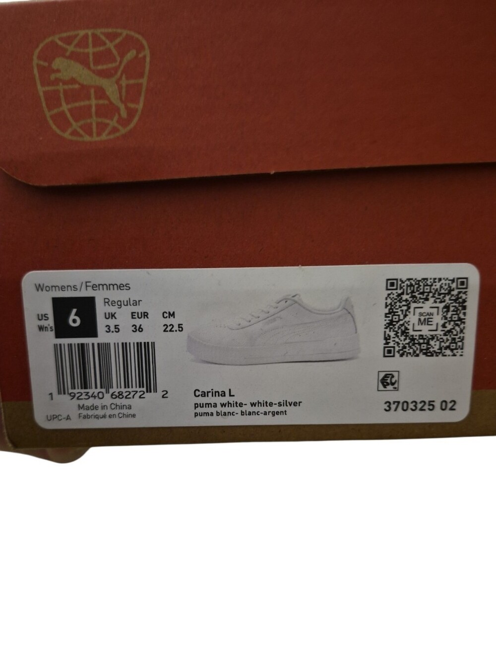 NWT-PUMA Womens Size 6 Carina 2.0, White Low-Top Platform Sneaker - Picture 4 of 4